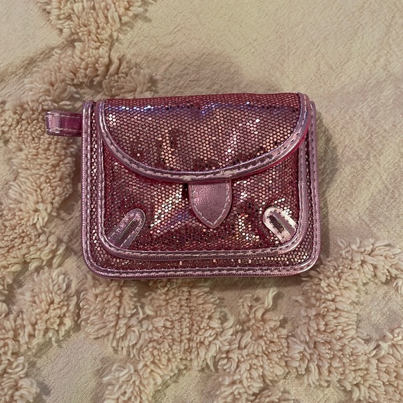 Source Unknown Handbags - Mini Pink Glitter Sparkly Wallet/Coin Purse
